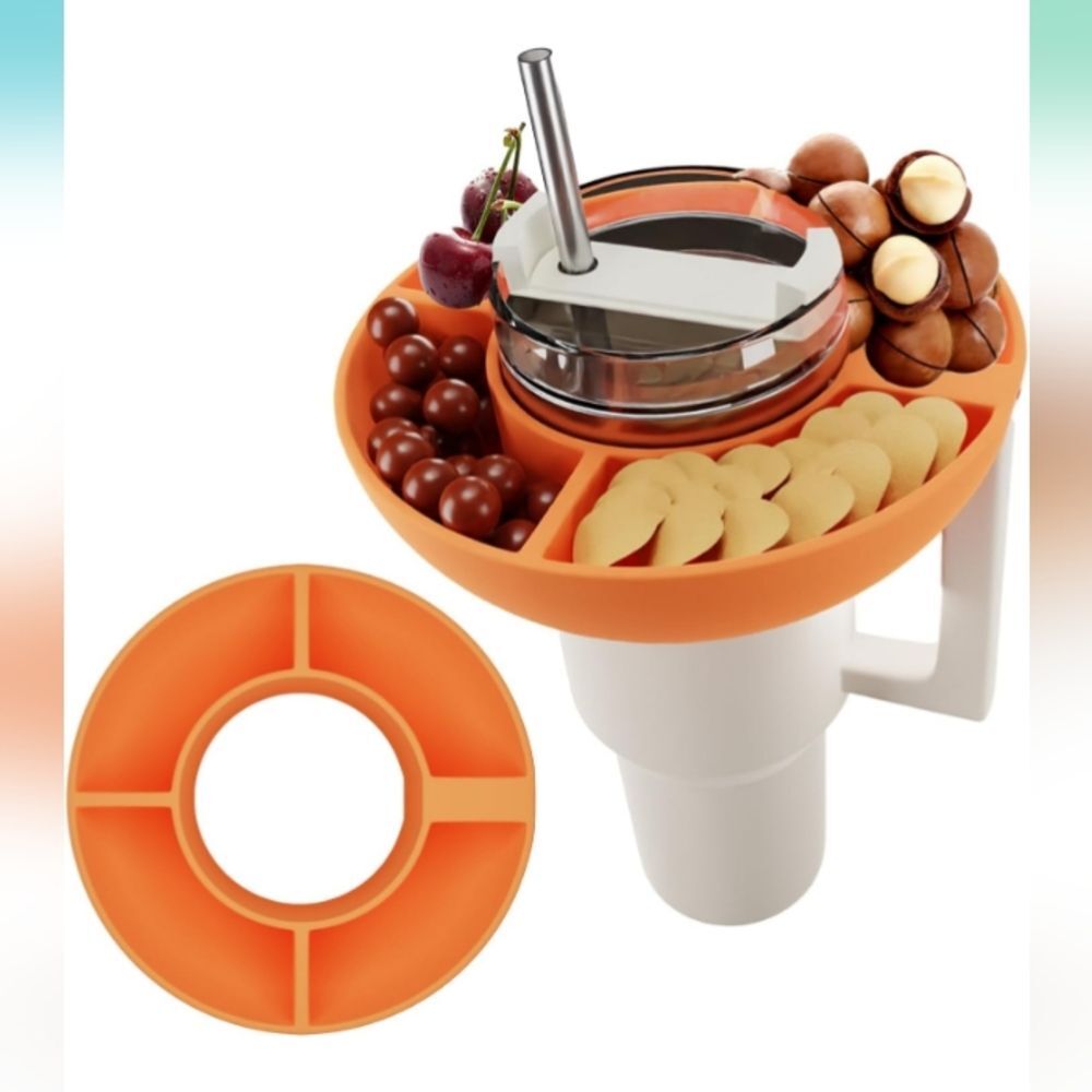 DMTINTA Reusable Snack Ring for Cup 40 oz - Red Orange NWT